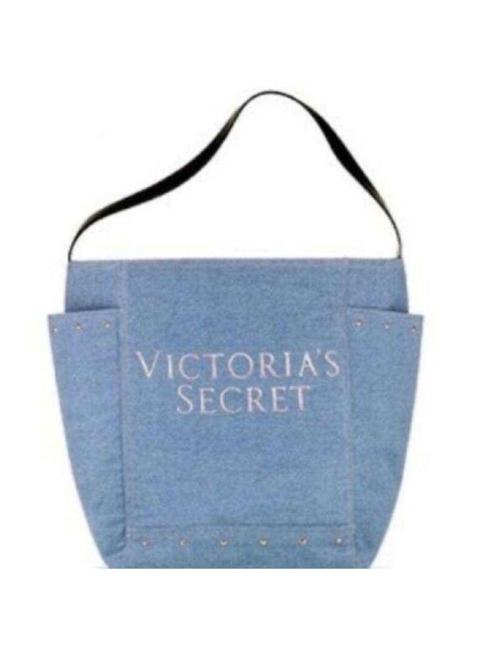 Victoria's Secret Denim Tote with Rose Gold Accents